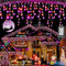 Hezbjiti Halloween Orange & Purple Lights Outdoor Decorations, 800 LED 65.6 FT 8 Modes 150 Drops Fairy String Curtain Lights for Halloween Decor Eaves Window Party Yard Garden Indoor