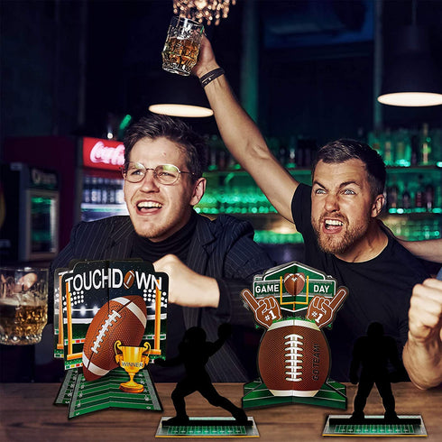 25 Pieces Football Table Centerpiece 3D Football Centerpieces Football Player Silhouette Centerpieces Football Party Decoration for Sports Game Day Party Tailgate Party Football Party Supplies