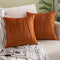 Woaboy Decorative Stripe Velvet Pillow Covers Soft Cushion Covers Solid Square Pillowcases Comfortable for Couch Bed Sofa Living Room Office 2 Pieces 20x20inch 50x50cm Orange