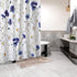 Cedriel Cornflower/Daisy Shower Curtain, Spring Blooming Blue and White Floral Pattern, Polyester Fabric, Waterproof Washable No-Fading with 12Hooks