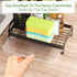 Kitchen Sink Caddy - Tidyway Sponge Holder for Kitchen Sink Brush Dish Rags Soap Holder with Drain Pan Tray, Freestanding Kitchen Sink Organizer, Large Capacity, Black