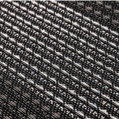 Candumy Black Placemats for Dining Table Set of 6, Washable Woven Vinyl Placemat Non-Slip Heat Resistant Kitchen Table Mats Easy to Clean