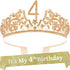4th Birthday Gifts for Girl, 4th Birthday Tiara and Sash, 4th Birthday Decorations for Girl, 4th Birthday Crown and Sash for Girl, Birthday Crowns for Girl 4, Birthday Gifts for 4-Year-old Girl