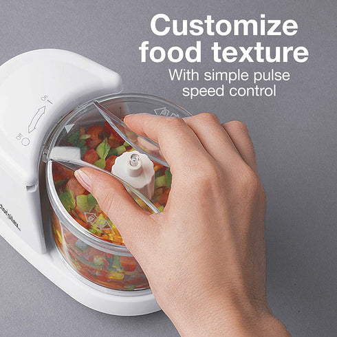 Proctor Silex Durable Mini Food Processor & Vegetable Chopper to Chop, Puree & Emulsify, 1.5 Cup, White
