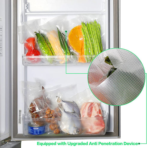 Vacuum Sealer Bags 200 Pint Size 6" X 10", Vacuum Sealer Food Storage Bags, Keep Food Fresh, Food Grade Save Pre Cut Bag