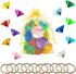 PANTIDE 35Pcs Acrylic Diamond Gems Jewels Alloy Gold Round Ring Set The Blue Hedgehog Chaos Emeralds Power Rings Party Favor Supplies Cake Decoration Pirate Treasure Chest Hunt for Kids with Bag