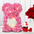 Girlfriend Gifts,Rose Bear, Rose Teddy Bear Rose Flower Bear, Gifts for Women,Unique Gifts,Girls,mom - Over 250+ Flowers on Every- 10 inch Clear Gift Box (Pink, 10)