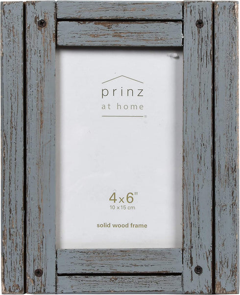 PRINZ Homestead 4-Inch by 6-Inch Rustic Wood Frame in Distressed Finish, Gray