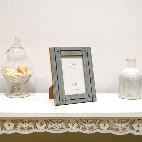 PRINZ Homestead 4-Inch by 6-Inch Rustic Wood Frame in Distressed Finish, Gray