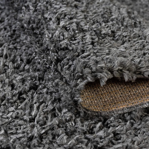 Unique Loom Davos Collection Modern Luxuriously Soft & Cozy Shag Area Rug, 2 ft 2 in x 3 ft, Peppercorn