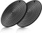 ME.FAN 11'' Large Silicone Ripple Trivet Mat, Potholder, Hot Pad, Spoon Rest, Jar Opener & Coaster, Heat Resistant up to 480F, Flexible, Durable & Non Slip (Black, Set of 2)