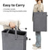 ZERO JET LAG Slim Laundry Hamper Handles Collapsible Laundry Basket Thin Dirty Clothes Basket Narrow Laundry Bag Foldable Dirty Hamper 45L (21 inches,Dark Grey)