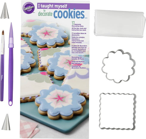 Wilton "I Taught Myself To Decorate Cookies" Cookie Decorating Kit with How-To Booklet