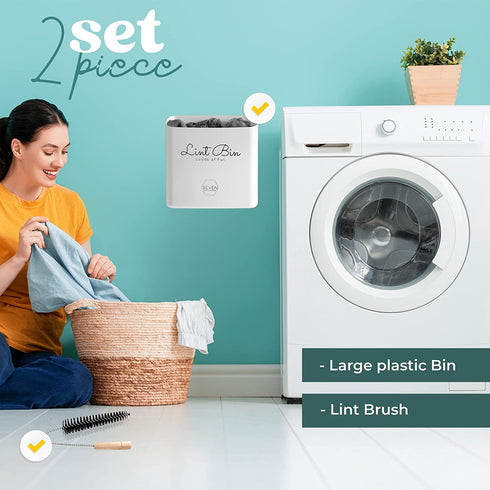 Magnetic Lint Bin Laundry Room Trash Can Dryer Sheet Holder Pods Container Dryer Vent Cleaner Kit - Laundry Room Organization Storage Bin Laundry Room Decor Accessories Farmhouse Laundry Basket