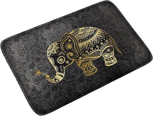 Goldwheat Bath Rugs Doormats Floor Mat Welcome Entrance Door Mat for Indoor Outdoor Non-Slip Washable Areas Shoe Rugs (Elephant)