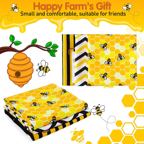 6 Pieces Bee Theme Kitchen Tea Towels Home Stylish Dish Towel Farmhouse Theme Animal Kitchen Bar Towels Honeycomb Kitchen Tea Towels, Bee Kitchen Decor 16 Inches x 24 Inches, Set of 6