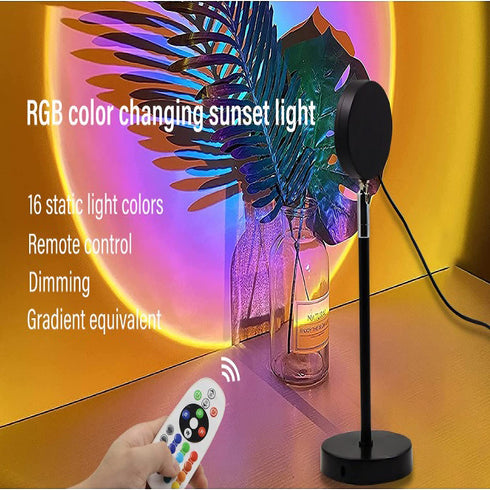 khosh ONE ,Sunset Lamp,Sunset Light,Sunset Lamp Projection,16 Colors Changing Projector 360 Degree Rotation LED Floor Lamp Rainbow Night Light,Romantic ,Rainbow Projection Night Light, Color Changing