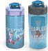 Zak Designs Disney Frozen 2 Kids Water Bottle Set with Reusable Straws and Built in Carrying Loops, Made of Durable Stainless Steel & Plastic, Leak-Proof Bottle Design (Elsa/Anna, BPA-Free, 2pc Set)