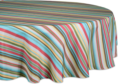 DII Summer Stripe Outdoor Tabletop Collection, Stain Resistant & Waterproof, 60" Round, Stripe