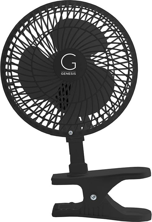 Genesis 6-Inch Clip Convertible Table-Top & Clip Fan Two Quiet Speeds - Ideal For The Home, Office, Dorm, More Black (A1CLIPFANBLACK)