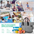 KIPBELIF Insulated Lunch Bags for Women - Large Tote Adult Lunch Box for Women with Shoulder Strap, Side Pockets and Water Bottle Holder, Gray, Normal Size