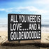 JennyGems All You Need Is Love and a Goldendoodle Sign, Goldendoodle Gift, Goldendoodle Decor, Goldendoodle Mom, Box Sign and Wall Hanging, American Made 8x6 Inches