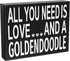 JennyGems All You Need Is Love and a Goldendoodle Sign, Goldendoodle Gift, Goldendoodle Decor, Goldendoodle Mom, Box Sign and Wall Hanging, American Made 8x6 Inches