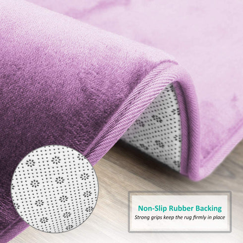 Clara Clark Bathroom Rugs, Velvet Memory Foam Bath Mat, Non-Slip Bath Rugs, Machine Wash, Dries Quickly, Ultra Soft Plush Bath Mats for Bathroom, 3 Piece Set, Lavender Dream