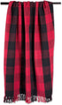 DII Buffalo Check Collection Rustic Farmhouse Throw Blanket with Tassles, 50x60, Tango Red/Black
