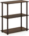 Furinno Turn-N-Tube 3-Tier Compact Multipurpose Shelf Display Rack, Walnut/Brown