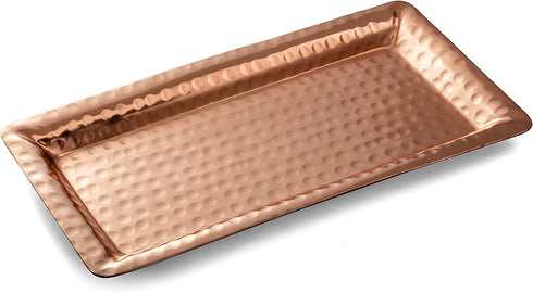 Monarch Abode Hand Hammered Tray Platter, 12 in x 6 in, Copper