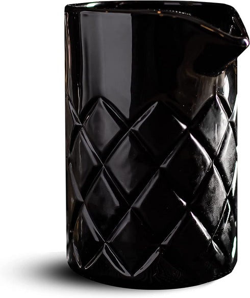 Amehla Cocktail Mixing Glass - Black Bar Mixer Pitcher, Thick and Weighted for Stirred Cocktails, 17-ounce / 500ml