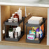 Under Sink Organizer and Storage, DUSASA 2-Tier Under Bathroom Sink Organizer Bath Collection Basket with 4 Hooks,Under Sink Shelf Organizer Rack,Multi-purpose Under Sink Storage for Bathroom