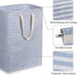 ZERO JET LAG 72L Laundry Hamper with Handles Large Laundry Basket Laundry Bin Collapsable Dirty Clothes Basket Laundry Bag Foldable Dirty Hamper (Striped Blue)