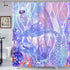 Mermaid Shower Curtain, Kids Shower Curtain for Bathroom, Colorful Ocean Beach Shower Curtain for Girls, Purple Shower Curtain with 12 Hooks, Waterproof Bathroom Shower Curtains