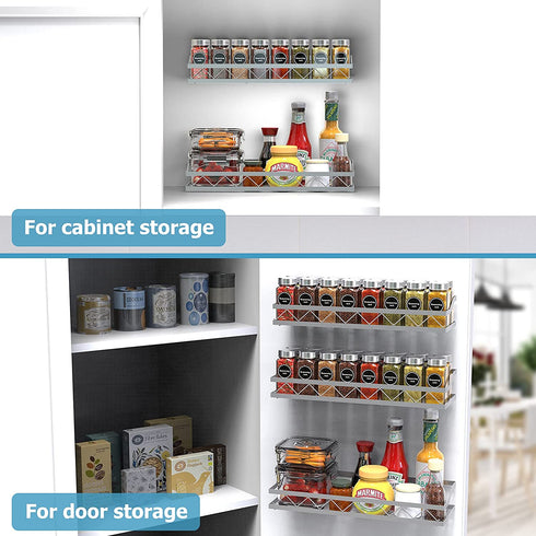 Auledio Spice Rack, Spice Rack Organizer for Cabinet Spice Rack Wall Mount Hanging Spice Rack, Spice Rack Organizer Spice Rack Wall(3 Pack)