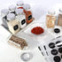 CycleMore 15 Pcs 6oz Glass Spice Jars Bottles, Square Spice Containers with Silver Metal Caps and Pour/Sift Shaker Lid-40 Blank Black Labels,1 Collapsible Funnel,1 Brushes and 1 Pen Included