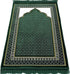 Modefa Turkish Islamic Prayer Rug - Thin & Lightweight Velvet Praying Carpet - Soft Muslim Praying Mat Janamaz - Ramadan or Eid Gift for Men & Women - with Car Hanger - Dancing Rose Vine (Green)