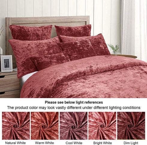 PHF Velvet Euro Sham, 26" x 26", 2 Pack Color Gradient Luxury Home Decorative Euro Throw Pillow Covers, Super Soft Cozy European Pillow Covers, No Filling, Light Burgundy