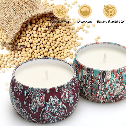 Scented Candle Gifts for Women, 4 Pack 4.4 oz Aromatherapy Candles, Stress Relief Gifts for Girlfriend, Teacher, Mom, Anniversary, Birthday