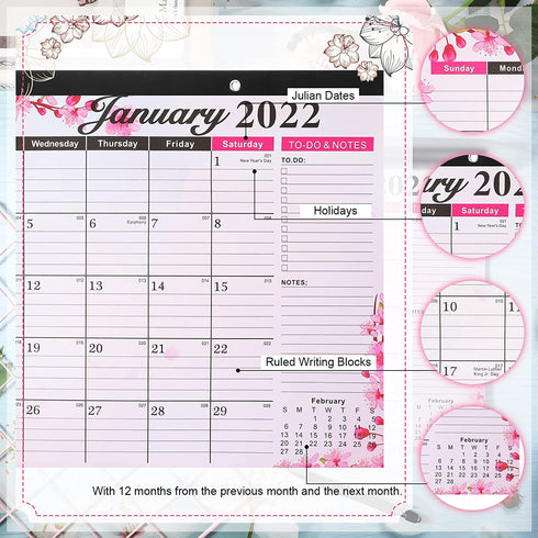 Desk Calendars 2022-2023 Desktop Monthly Calendar 2022, 17 x 12 Inch, January 2022 - June 2023 Monthly Calendar with Notes for Planning and Organizing, 18 Months