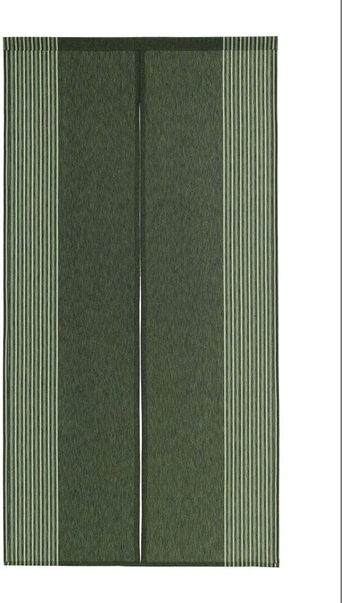 Narumi Vertical Stripe Cotton Cloth Japanese Noren Curtain Tapestry (Dark Green)