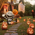 Halloween Inflatables 5 FT Cute Skeleton Holding up Pumpkin, Blow up Yard Decorations Clearance with bulit-in LED Lights, Outdoor Inflatable Halloween Decorations for Holiday Party Garden Lawn Decor