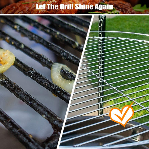 Grill Brush and Scraper Bristle Free, Grill Cleaner -Extra Strong Grill Cleaning Brush,18" Stainless Steel Barbecue Triple Scrubber BBQ Brush for Gas/Charcoal Grilling Grates -Scrubbing Sponges