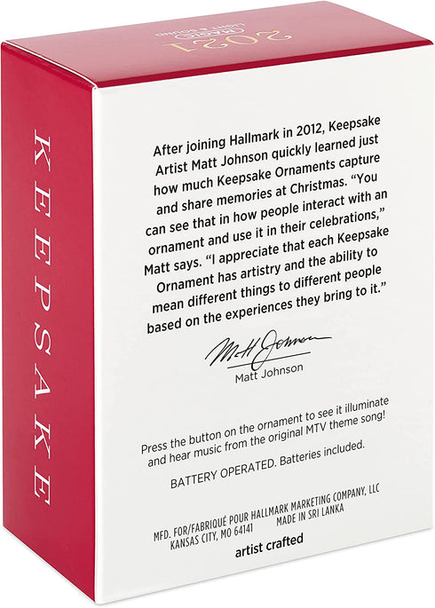 Hallmark Keepsake Christmas Ornament 2021, MTV Music Television I Want My MTV!, Light and Sound