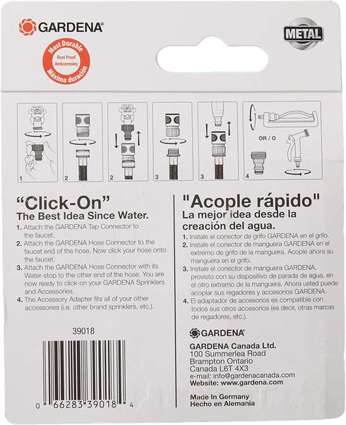GARDENA Metal Alloy Hose Connector with Water Stop