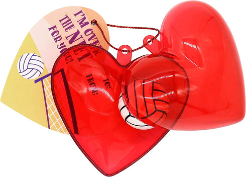 28 Packs Kids Valentine Party Favors Set with Sports Ball Bouncy Balls Filled Hearts and Valentine Cards for Kids Valentine Classroom Exchange, Kids Bouncy Balls for Class Exchange, Gift & Game Prize