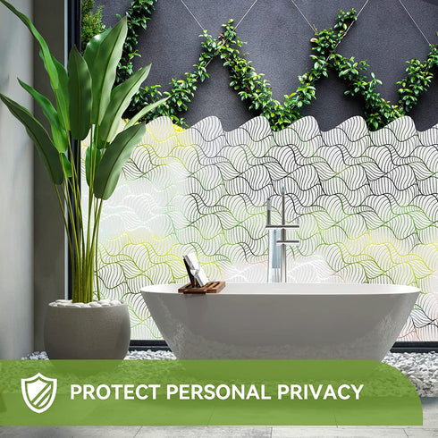 Beautysaid Window Film Privacy: Frosted Glass Window Film Non-Adhesive Self, No Glue Static Cling Film, Anti-UV Decorative Window Film for Living Room Bathroom Kitchen 35.4x78.7inch