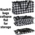 Household Essentials Krush Canvas Utility Tote | Reusable Grocery Bag | Black and White Plaid