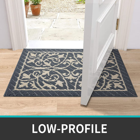DEXI Door Mat Indoor Rugs for Entryway Floor Mats Inside Doormat Front Entrance Rug Entry Non Slip Washable,19.5"x31.5",Dark Gray